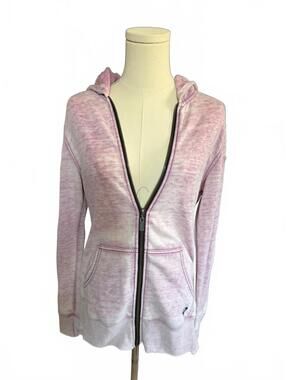 Y2K Roxy Pink Zip-Up Hoodie Sweatshirt with Hood